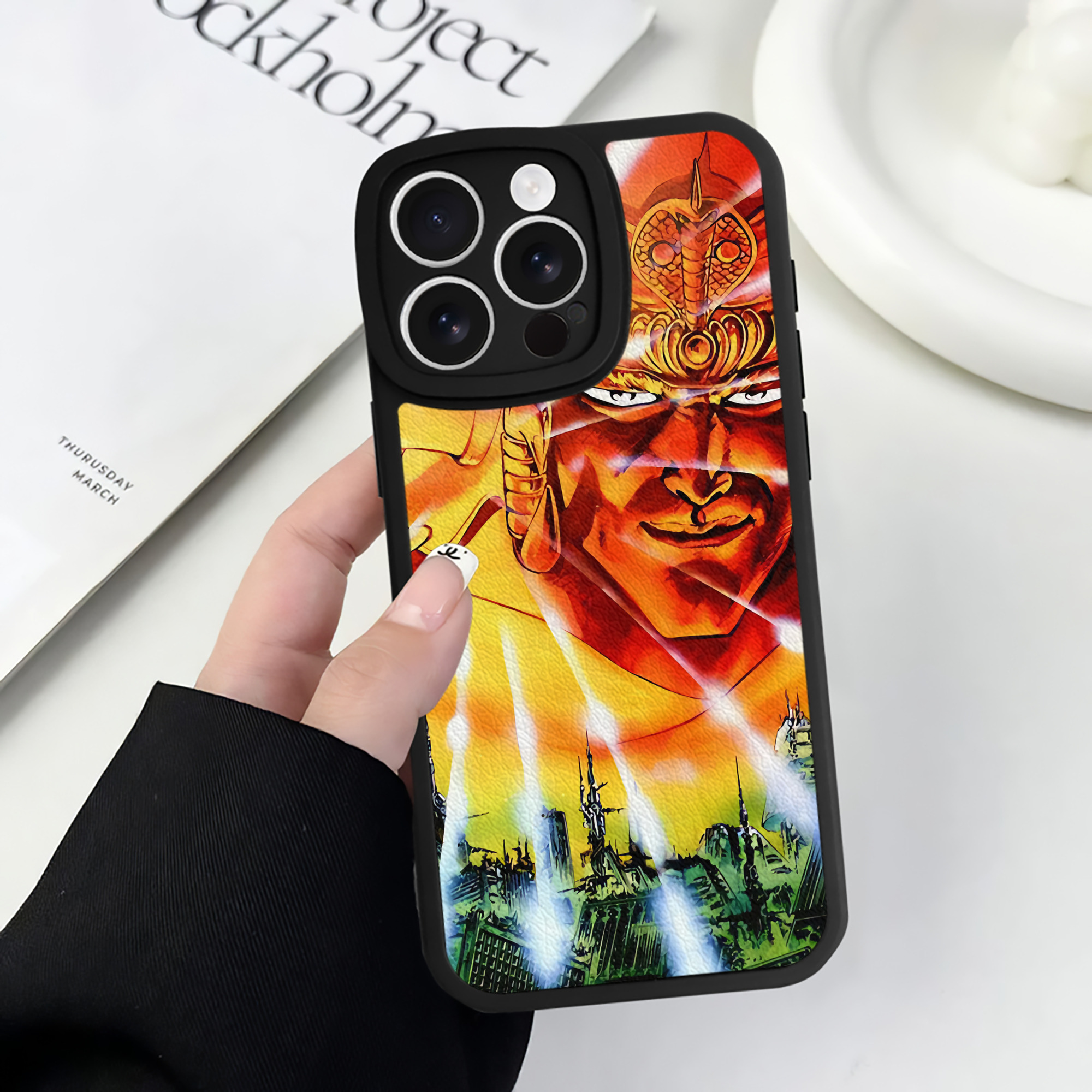（画像用） 北斗の拳 Fist of the North Star 【iPhone 16シリーズ対応】シリコンスマホケース（レザー調） 材質：シリコン
